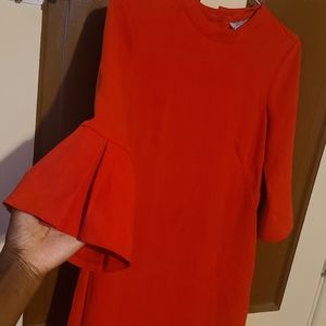 H&M Mini Business Casual Dress Flare Pleat 3/4th Arms